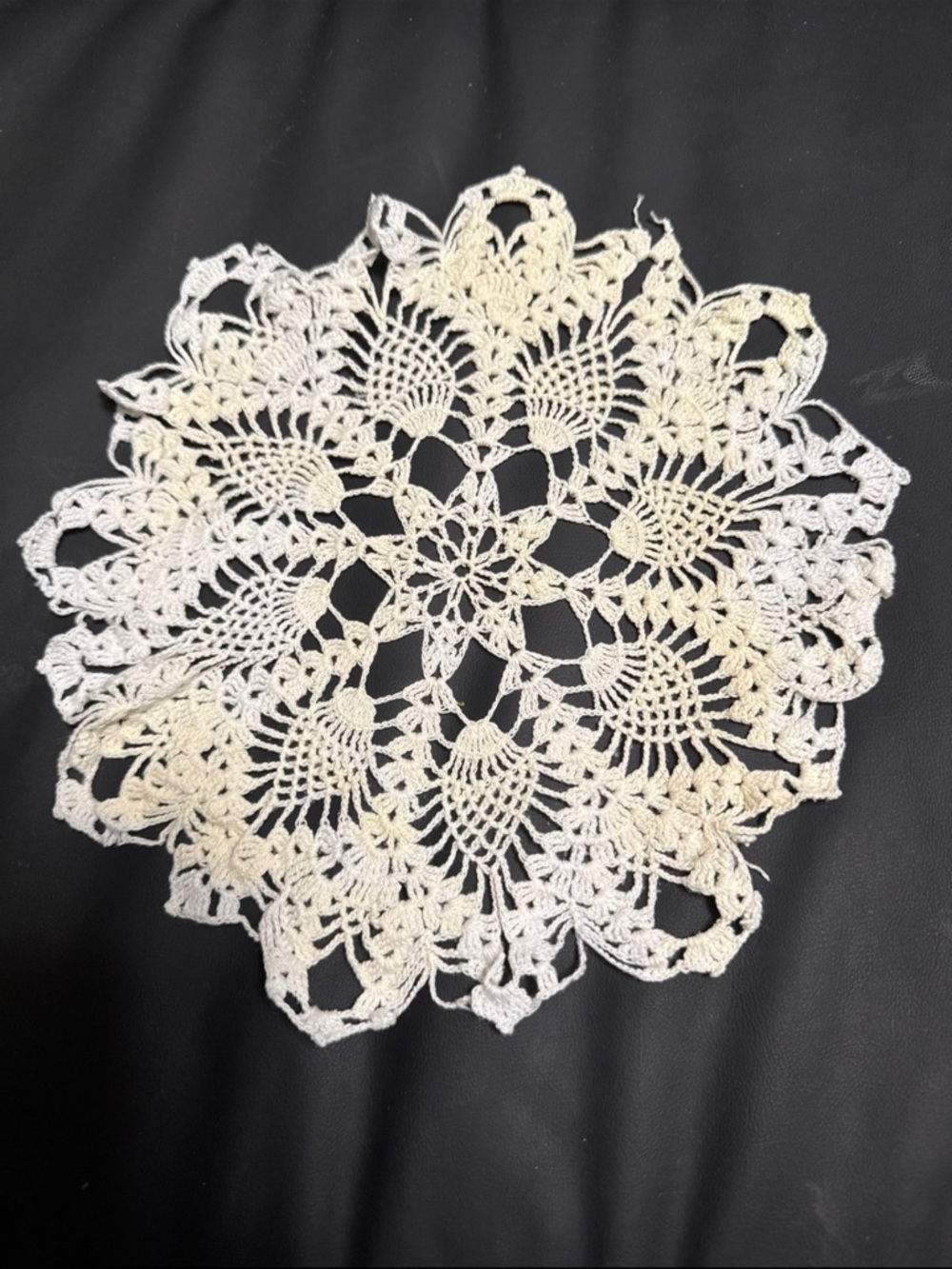 Hand-Crocheted Cream Lace Doily - Decorative Home Accent